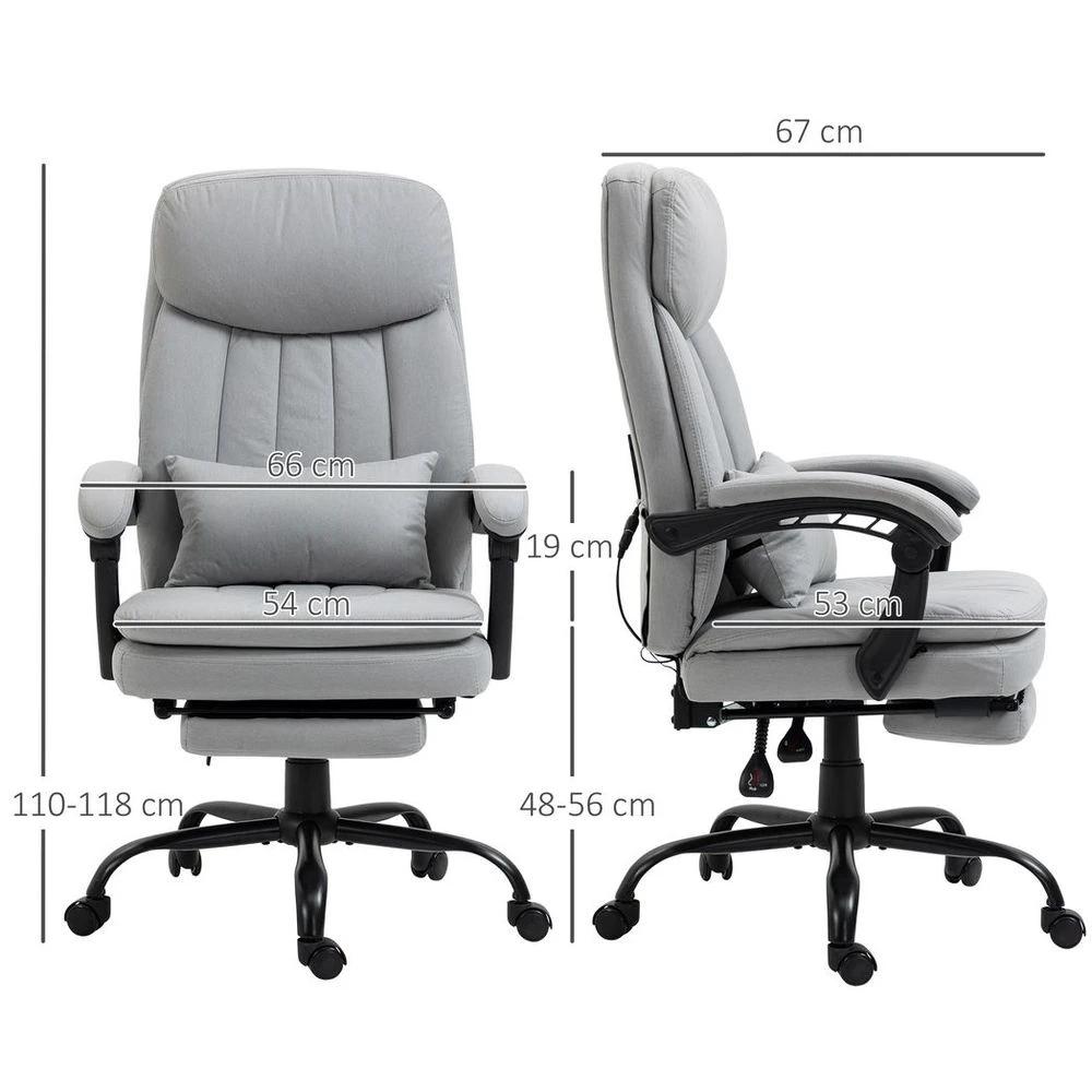 Vinsetto Vinsetto Microfibre Vibration Massage Office Chair with Heat, Pillow, Grey - Office Chair