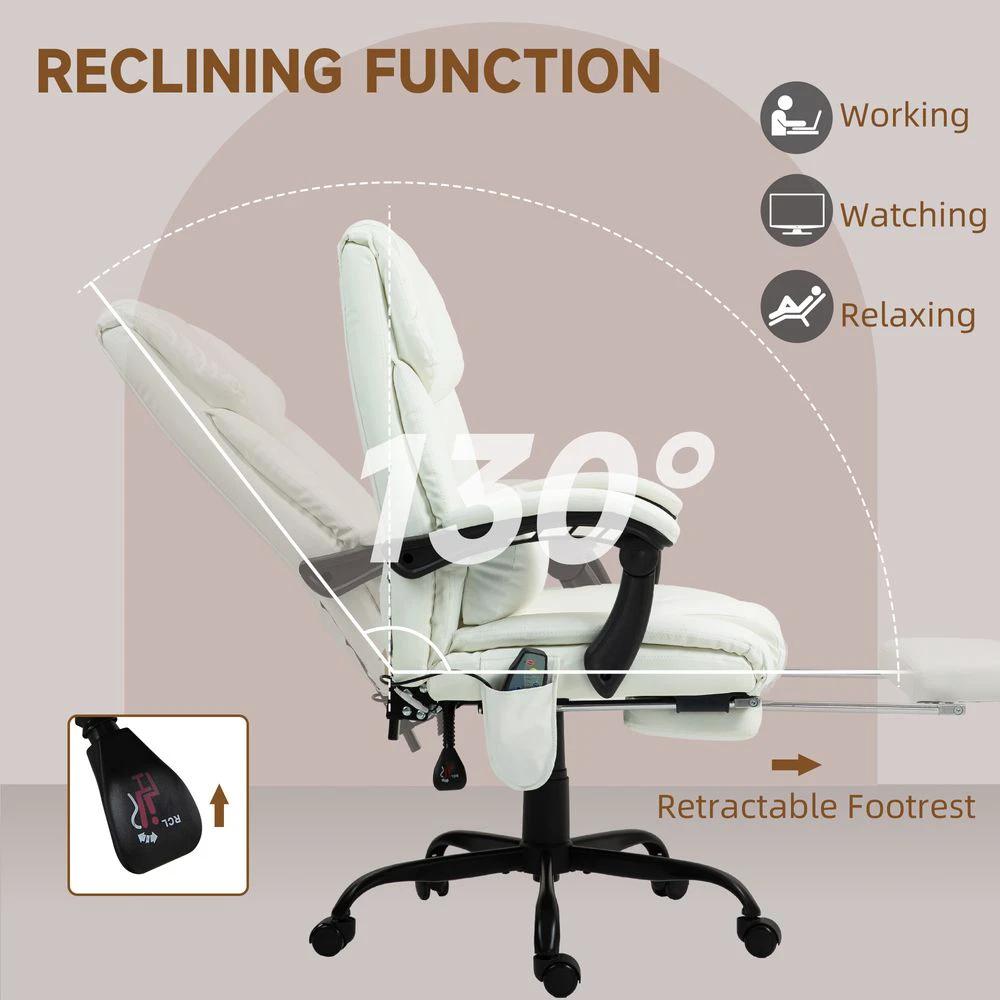 Vinsetto PU Massage Office Chair Height Adjustable Computer Chair by Vinsetto