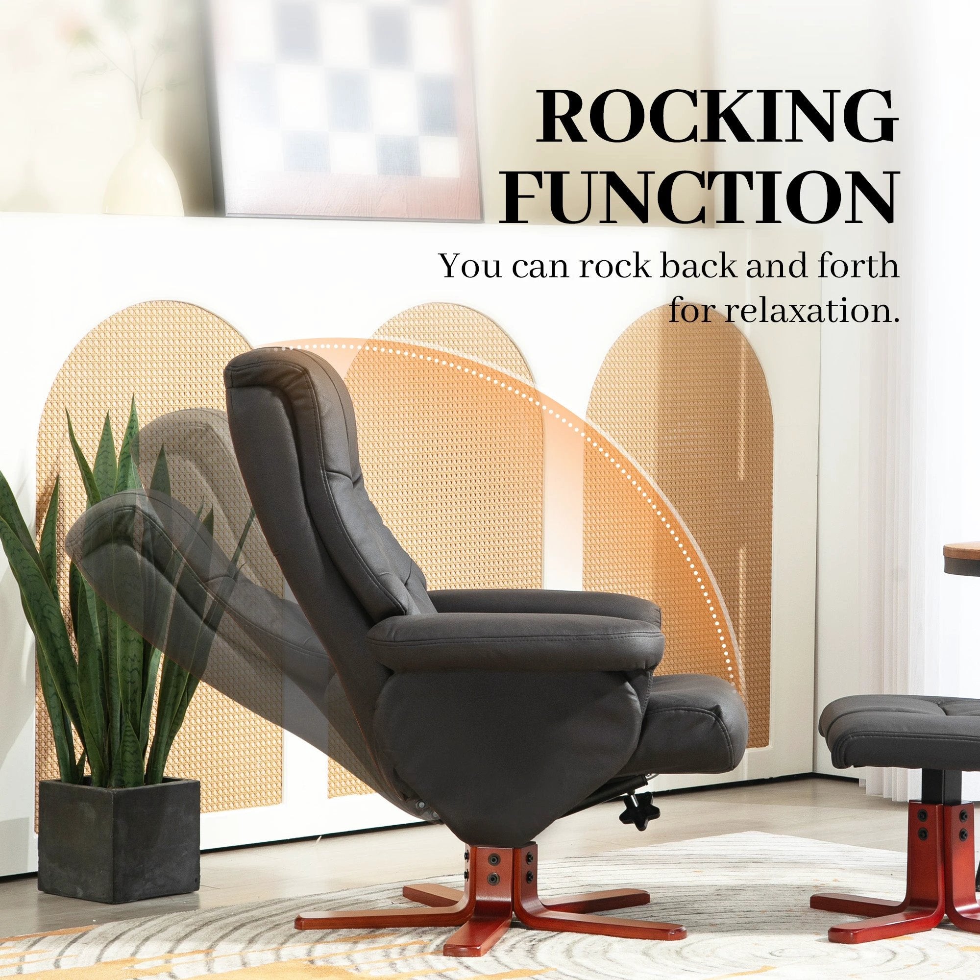 HOMCOM HOMCOM Recliner Chair with Footstool, Backrest Adjustable, Armchair - Recliner