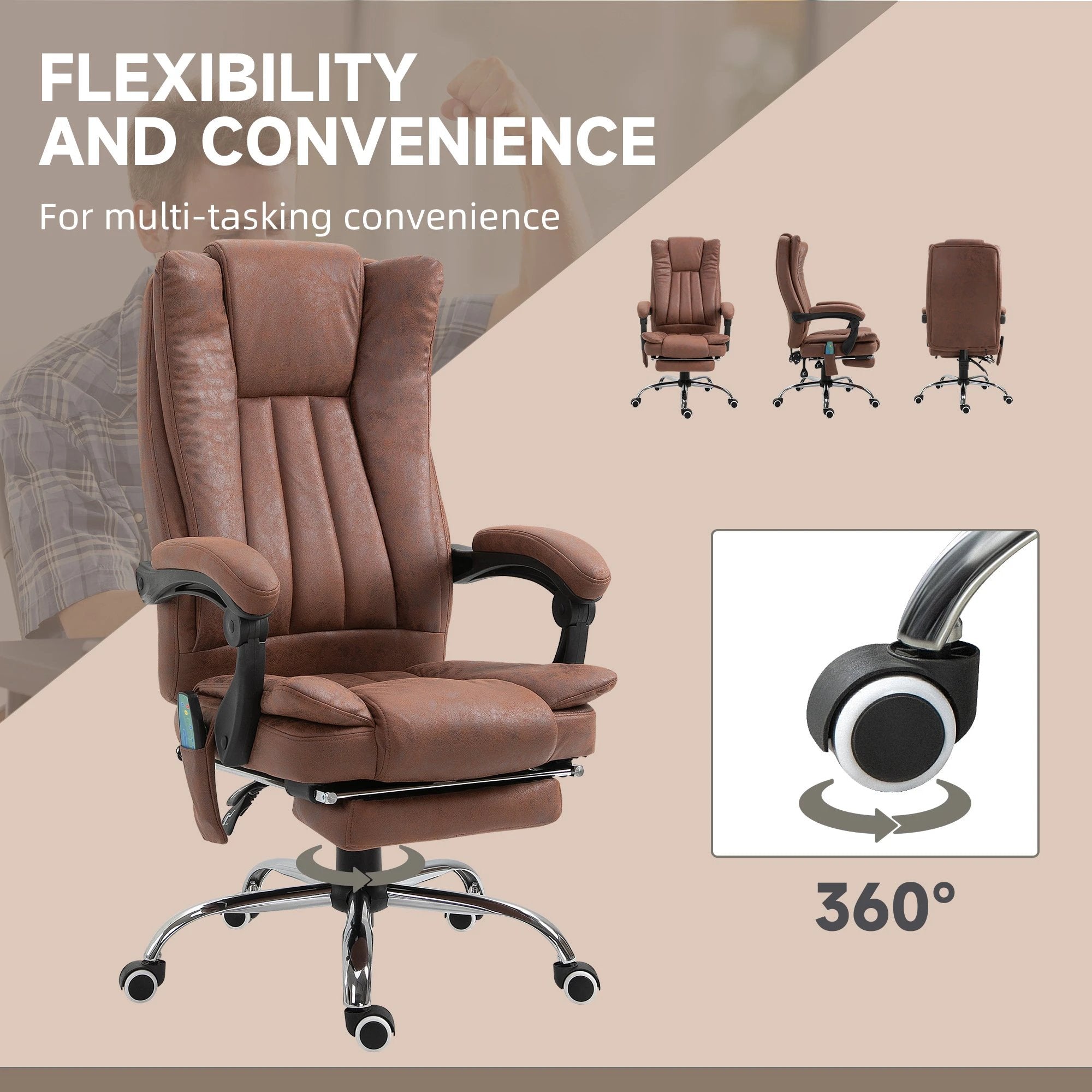 Vinsetto Vinsetto High Back Office Chair with Vibration Massage and Heat - Office Chair